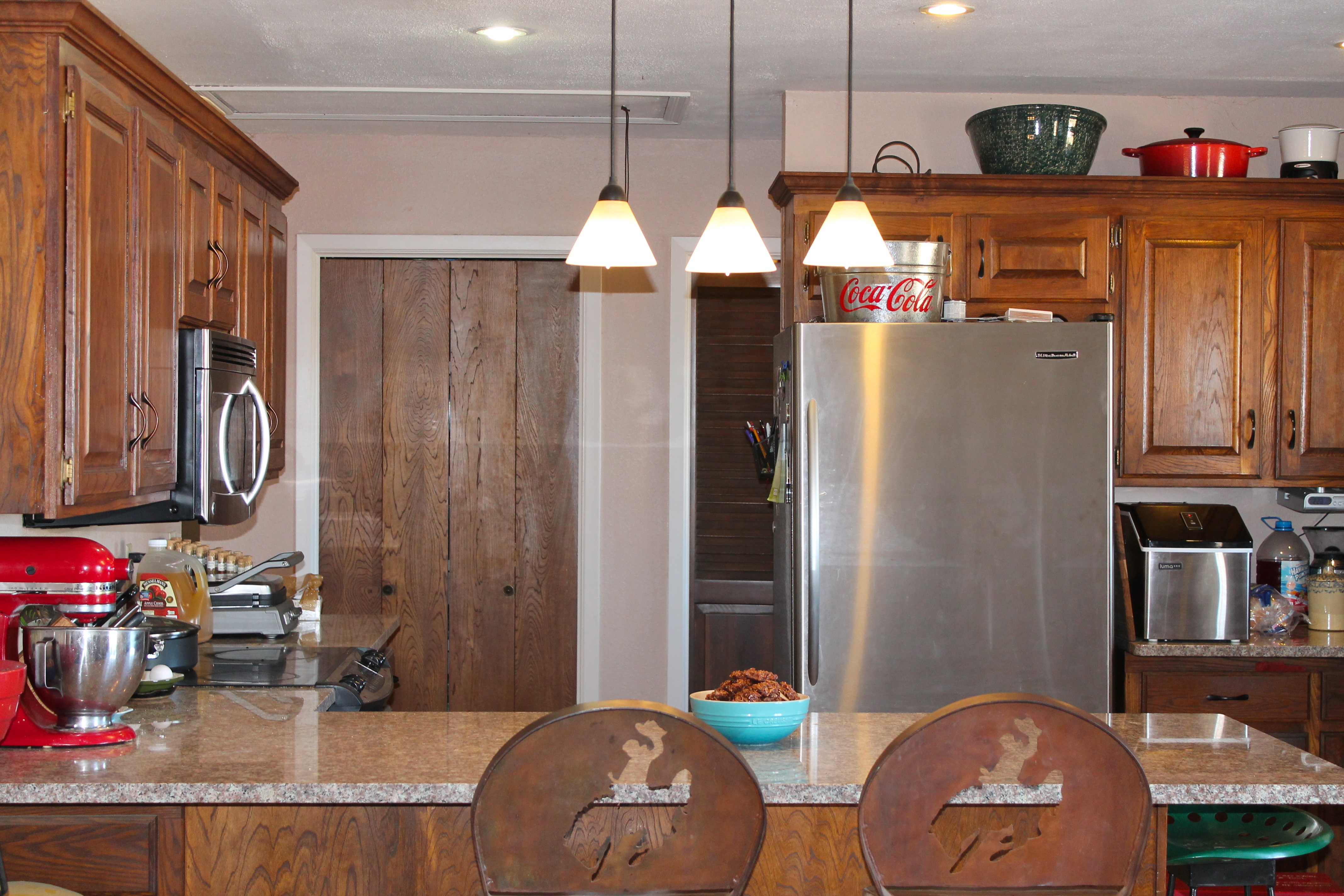 View of Refrigerator and Bar